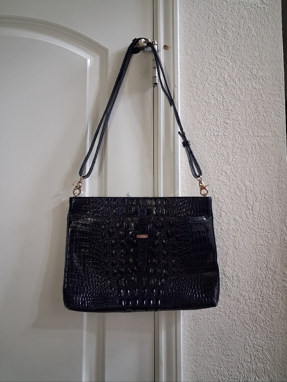 Brahmin Croc Embossed Shoulder Bag